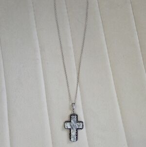 Myra Bags Faux Marble Cross Necklace